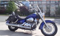 2005 Honda Shadow Aero VT750 . Cruiser $4799.
This is a very clean and low kilometer local bike. Clean title. No accidents. Nicely dressed for cruising or touring!
Comes with windscreen, passenger back rest, luggage rack, Saddleman Saddlebags, Engine