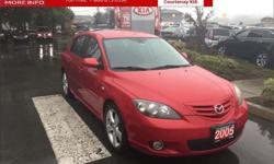 Make
Mazda
Model
Mazda3 Sport
Year
2005
Trans
Automatic
kms
99565
Price: $8,995
Stock Number: OP2790B
Engine: I-4 cyl
Fuel: Gasoline
Following in a long line of zippy compact cars from Mazda, the Mazda 3 replaced the Protege as the entry-level car in