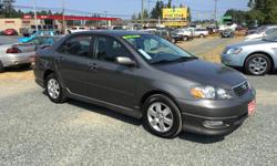 Make
Toyota
Model
Corolla
Year
2005
Colour
Grey
kms
166264
Trans
Automatic
2005 Toyota Corolla S, Legendary 1.8L VVT-I 4CYL Engine, Automatic 4 Speed, Only 166,264 Kms, Local B.C. Vehicle, Car-Proof Verified, Great Looking Car! Alloy Wheels, New All