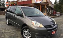 Make
Toyota
Model
Sienna
Year
2005
Colour
Grey
kms
246000
Trans
Automatic
THIS IS THE VAN FOR YOU!
- Cold A/C ?
- All-wheel-drive ?
- Keyless entry ?
- Fold down rear seat ?
- Toyota reliability ?
Engine Size: 3.3 L
Engine Type: V6
Transmission: