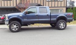 Make
Ford
Colour
Blue
Trans
Automatic
kms
210000
For Sale - Beautiful 2006 6L FX4 Ford F 350 Super Duty FX4 Lariat Edition. Great toy with lots of horse power and lots of extras.
- Mickey Thompson 37" Tires - Still new, only 4000 km driven (comes with 1