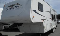 Price: $4,870
Stock Number: BC0027407
Interior Colour: Brown
Fuel: Propane
2006 Gulf Stream Canyon Trail Y30PBHS RV Fifth Wheel Trailer with 2 Slide Outs, GVWR 11260 pounds, sleeps 9, bunk bed, double sink, oven and stove top burners, fridge and freezer,