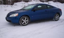 Make
Pontiac
Model
G6
Year
2006
Colour
blue
kms
250000
Trans
Automatic
Safetied 2006 Pontiac G6 GT 2dr,3.5,at,used motor and tranny installed with 112.000kms,new rotors and brakes,run's excellent,
poss trades for older car or truck,$3800.00