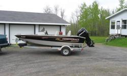 2006 Princecraft 169, 90 Hp 4 Stroke Mercury Motor
Fatory princecraft trailer
Front mount Minnkota Trolling Motor 24v,65lb thrust with auto pilot.
Depth/Fish Finder
Tan/Black/Red Colour Tan Interior
Four Leather seats plus casting seat, two livewells, two