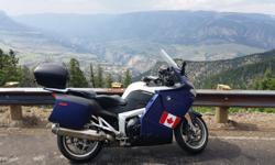 The Ultimate Riding Machine! Superior to the Honda St1300, Yamaha FJR 1300, Kawasaki Concours1400, 152 Horse Power, only 89,700 kms,
Over $1800.00 in add ons:
New tires, Cal Sci Windshield, Rick Mayer custom seats, lowered pegs, Headlight protector, Top