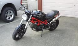 2007 Ducati Monster 695 for sale. Only 7000km in amazing shape. New pilot power 2ct tires with only 3k on them. MIVV exhaust with removable dB killers. Fender eliminator. -1 tooth front sprocket. Bike runs and rides and sounds amazing. Never been down,