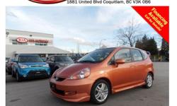 Trans
Automatic
This 2007 Honda Fit Sport comes with alloy wheels, fog lights, power locks/windows/mirrors, sunroof, A/C, CD player, AM/FM radio, rear defrost and so much more!
STK # 60176A
DEALER #31228
Need to finance? Not a problem. We finance anyone!