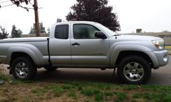 Make
Toyota
Model
Tacoma
Colour
Silver
Trans
Manual
kms
143000
89,000 Miles (about 143,000 kms), standard transmission (6 speed)
Clean, non-smoking vehicle.
Good shape, but some scratches. Brand new clutch.
- 4.0L V6 with a 6 spd standard transmission
-