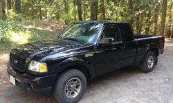 Make
Ford
Model
Ranger
Year
2008
Colour
Black
kms
68000
Trans
Automatic
Ford Ranger Sport with extended cab and seats for 4. Automatic transmission. 2WD. Low kilometers. 6' bed with liner. Comes with AC, tinted windows at back, and radio/Sirius/aux.