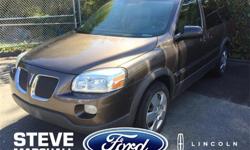 Make
Pontiac
Model
Montana SV6
Year
2008
Colour
Brown
kms
119947
Trans
Automatic
Stock Number: 89650
Interior Colour: Grey
Engine: V6 Cylinder Engine
4dr Reg WB w/1SA The Steve Marshall Ford Lincoln Sales Team is complete with knowledgeable and friendly