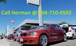 Make
BMW
Model
128i
Year
2009
Colour
sedona red
kms
51910
Trans
Automatic
Sedona Red BMW 128i is in mint condition.
The car has been inspected by our certified mechanics and it is a certified pre-own vehicle for your peace of mind that you are driving a