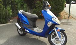 Great scooter, lots of pep. Just finished doing a tune up and safety check. Big lockable storage area ( can lock up your helmet). Good tires, good brakes, everything works as it should. Won't last long at this price. Come by and have a look. It is in