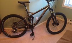 Specialized Pitch (size medium) all mountain bike. Well maintained. New Shimano Deore disc brakes, front and rear shocks recently serviced, newer rear DT Swiss rim.