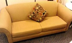 I have this amazing sofa for sale. It is currently in my office and taking up some needed space. It was purchased for a non-profit society and was rarely used, sitting in a office. It is like new, with no rips or stains, solid cushions, solid springs and