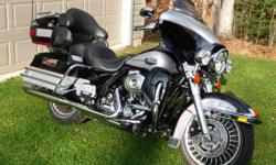 2010 Harley Davidson Ultra Classic, 2 Tone Black and Silver, Excellent Condition, Lots of Chrome Accessories, Vance and Hines Slip-ons, Fuel Pack, Chrome Trunk Rack, 21000 Miles.  $20,800.  Call 519-374-7149.