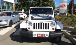Make
Jeep
Year
2012
Colour
White
Trans
Automatic
kms
52000
2012 Jeep Wrangler 4x4 Unlimited Sahara | 1 Owner SUV $33,995
This low miler has only 52,000 km. 5 speed automatic, White. 3.6 litre V6 with 285 hp and 260 ft/lbs of torque. "The engine in the
