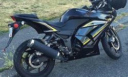 2012 Kawasaki Ninja Special Edition / ~7,850km / 250cc
Serviced at end of last season, have all receipts. Light scratch on left side (dropped from stand still from original owner, clutch handle has been shortened as a result - doesn't effect performance)