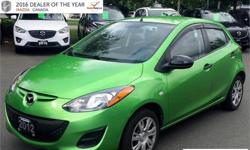 Make
Mazda
Model
MAZDA2
Year
2012
Colour
Spirited Green
kms
67344
Trans
Automatic
Price: $9,599
Stock Number: P4192B
Interior Colour: Black Cloth
Cylinders: 4
Fuel: Regular Unleaded
1.5L 4-cylinder engine - Automatic 4 speed transmission - Spirited Green