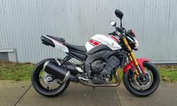 2012 Yamaha FZ8 *Anniversary Edition* $6,599
Here is your chance to own a very clean and rare Anniversary Edition FZ-8. This local, clean title bike has only 9800 km on it . This bike has some tasteful ad ons such as bar risers, frame sliders and