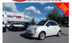 Trans
Automatic
2013 Fiat 500 Lounge with alloy wheels, fog lights, leather interior, sunroof, steering wheel media controls, power locks/windows/mirrors, Bluetooth, CD player, AM/FM stereo, rear defrost and so much more!
STK # 67022A
DEALER #31228
Need