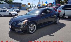 Make
Infiniti
Model
G37 Coupe
Year
2013
Colour
BLACK
kms
50395
Trans
Automatic
2013 Infiniti G35xs Coupe fully loaded with Navigation in superb condition.
It is a local British Columbia vehicle, and it had no accident.
The car has also been fully