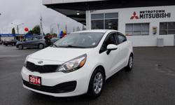 Make
Kia
Model
Rio
Year
2014
Colour
white
kms
84000
Trans
Manual
White 2014 Kia Rio LX in mint condition! The Kia is a certified pre-owned
The Kia is accident free and is a local BC vehicle
This is a local vehicle with 84000KM which has been through a
