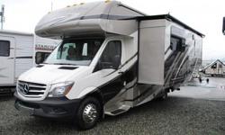 This 2015 Forest River Forester 2401 WSD motorhome is built on the Mercedes-Benz diesel chassis. There is plenty of space with a large slide and plenty of storage. This unit is well equipped with a full sized sink, microwave, 3 burner stove, fridge, tv,