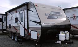 AMAZING PRICE!
ONLY $90.93 BI-WEEKLY
Great family trailer! This Starcraft AR One 20 BH LE has a great floorplan and is equipped with many features. This unit has a queen bed as well as twin bunks, plus the dinette converts for additional sleeping space if