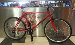 20" mountain style commuter with all new components. 21 speeds, city tires. Suitable for 5'10-6'1" riders. Plus, it's red and we all know that red goes faster.
*******
Hub City Cycles: Professionally overhauled bicycles at exceptional prices
All bicycles