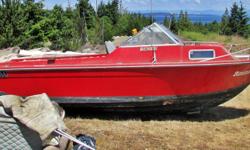 Heavily built fiberglass project boat. 20' cuddy with windshield and fuel tank. Everything else has been removed in preparation for podding. It's a project that I just don't have time for. There's no trailer and I can't deliver.