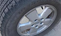 These 4 winter tires are from my Ford Escape. More than 70% tred left on them. Alloy wheels are in good condition. Apparently can be mounted on all ford escapes till 2012 models.