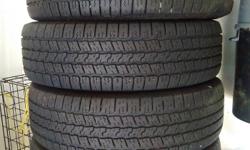 Set of 4 nice and clean Goodyear Wrangler SR-A 265/70/R17, about 75-80% treads left, in very good condition, always garage kept.