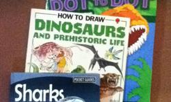 1 shark book
1 how to draw dinosaurs and prehistoric like
1 extreme dot to dot book SOLD
2 Books $6 dollars