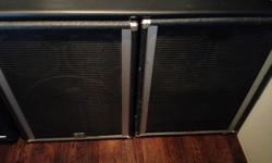2 - bass cabinets in good condition loaded with 1-18" Black Widow & 2-10" Scorpions in each,
Made in USA with 3/4" plywood
Bi-Amp Hi & Low Inputs or Full Range Inputs
Can be used as Bass guitar cabs, or bottoms for a 3-way front end
Also have 2-Peavey SP2