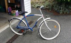This is a retro design 3 speed bicycle. The bike is made by CCM and the style is the Navigator. I bought this classic cruiser and before i could ride it i had a knee injury. It was $249 new, now asking $100 to anyone that would like it.