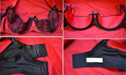 Cacique "Quarter Cup" bra. Size 42D. Beautiful black and red with lace overlay! Lightly padded half cups. *May have light pilling from normal wear. $15
Please let me know if you need extra information. We are currently in Sidney and have limited