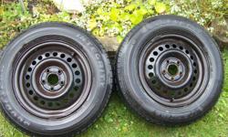 2-excellent condition,2-very good condition  195/70R14.Mounted on Pontiac Sunfire rims......$165.00....OBO(more pics to come)