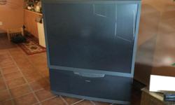 53" Toshiba Projection Television. Works fine. 45" wide, 54" tall, and 24 " deep. Has roller wheels.