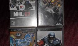 Hi I have 4 psp games for sale. In excellent condition, nothing wrong with them. I had bought my psp and the games off  of a friend as a bundle, and I just don't care for a few of the games...not my thing.
 
Games are:
 
Little Big Planet
 
Madden NFL 07
