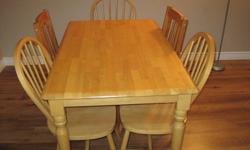 6 Piece wooden dining set available: 5 chairs and table for $60 obo
In really good condition, has barely been used. I'm a student and need to get rid of this ASAP before I move back home in the lower mainland!!
For more info or to view please contact