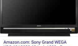 60" Sony Grand Wega Projection TV 1080P.
Works perfect. Great Picture. Comes with manual and remote.
I also have a brand new Bulb for it worth $150.00. If you have the space you wont be disappointed. Great for a large room or basement .
Call, text or