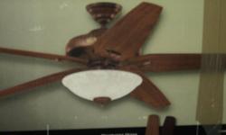 Large 70" Hunter Ceiling Fan with large blades
Comes with remote control
Great for vaulted ceilings
efficient for summer & winter