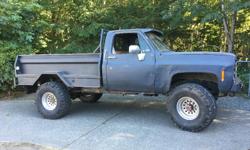 Make
GMC
Model
3500
Colour
Black
Trans
Automatic
1989 gmc 1ton lifted 39" swampers(lots of life left)
14 bolt rear Dana 44 front trussed up runs deadly lots of new parts locked rear loggers box winch bumper ready to go make me an offer