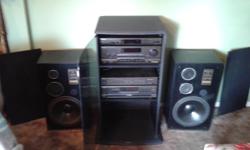 THIS IS ALL YOU NEED FOR A FULL HOME STERIO SYSTEM,COMES WITH TECHNICS AM,FM,RECEIVER,TECHNICS VERY POWERFUL AMP,TECHNICS 5 C.D DISC PLAYER,TECHNICS E.Q,2 SETS OF SPEAKERS SMALLTECHNICS AND FULL SIZE VERY POWERFUL 3 WAY PHILIPS TOWER SPEAKERS,AND SYSTEM