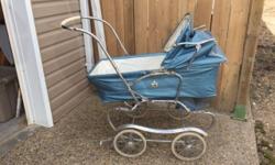 REDUCED! by over $100.00+ !
Antique Baby Carriage/Buggy/Pram
Blue. Good condition. Bought to use as a prop, no longer need. Purchased for over $200.00 Asking $60.00 (&/or, open to serious offers.)