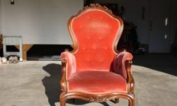 BEAUTIFUL ANTIQUE ROSE CHAIR...GREAT CONDITION...CALL OR EMAIL