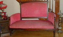 I am selling an antique loveseat with matching chair as well as 2 different sized lamps that go with the set.  Good condition.  Smoke free home.