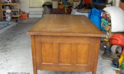 For Sale:  Antique solid oak desk.  Can be disassembled into 3 pieces for moving.  Asking $300.  (Located in Qualicum Beach)