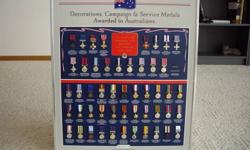 This collection was issued by Australia Post in consultation with the Returned Services League.  It includes decorations awarded for bravery and service from 1860 to 1975 along with a brief history of each medal.  These are real miniature medals (not