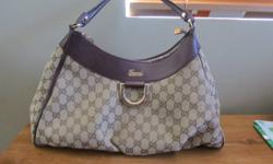 I'm selling my Gucci bag,
Beautiful bag- brand new, mint condition. Purple leather and Gucci monogram in beige canvas
This bag is authentic! Comes with dustbag and authenticity card, will meet at Holts for authentication if necessary.
Paid over $900 at